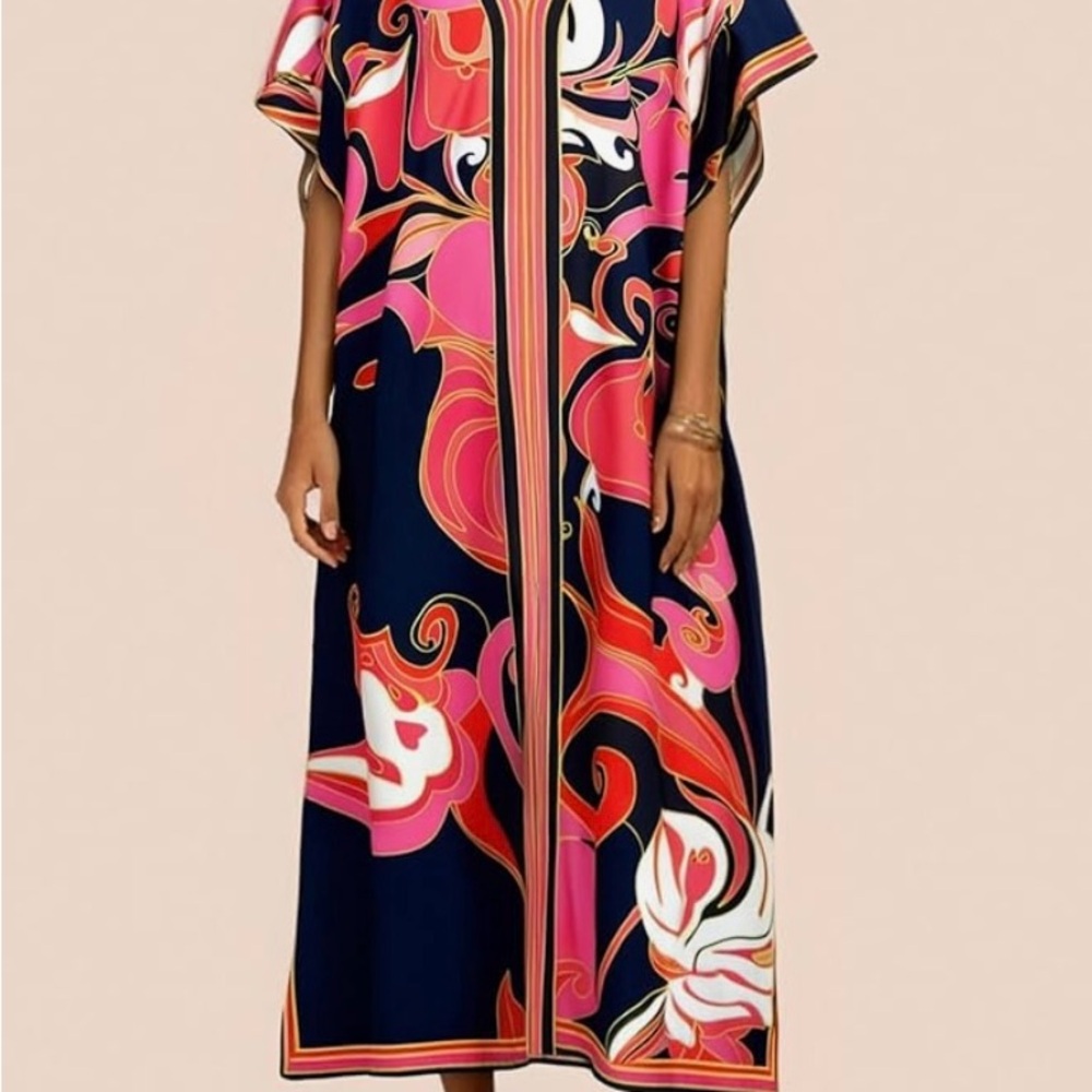 Vibrant Multicolor Kaftan Dress